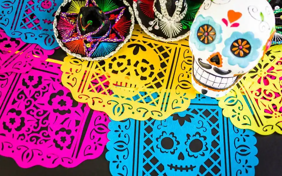 picture of papel picado on a table